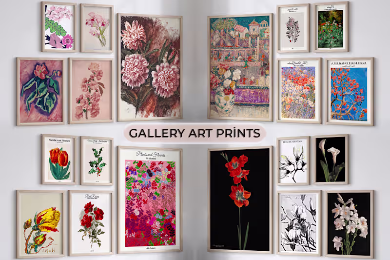 Cover image for Gallery Wall Art Prints – Vintage Floral Collection