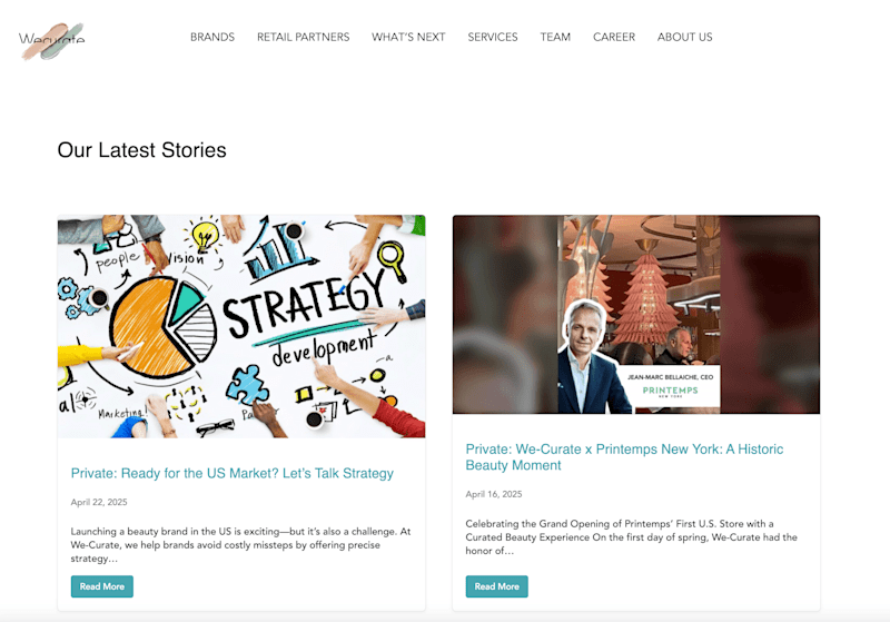 Cover image for Minimalist Blog and Article Page Design for We Curate