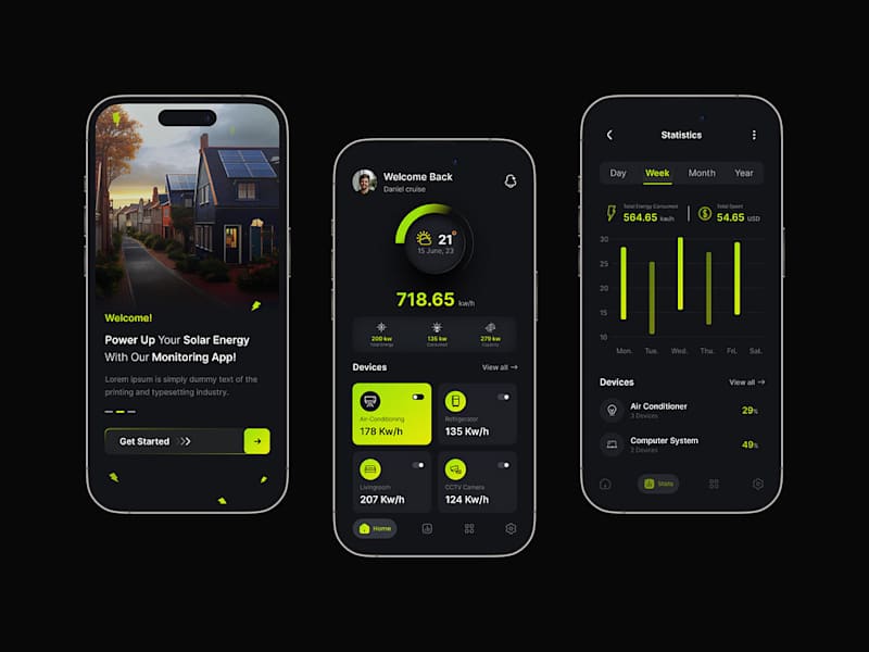 Cover image for Solar Panel Monitoring apps on Behance