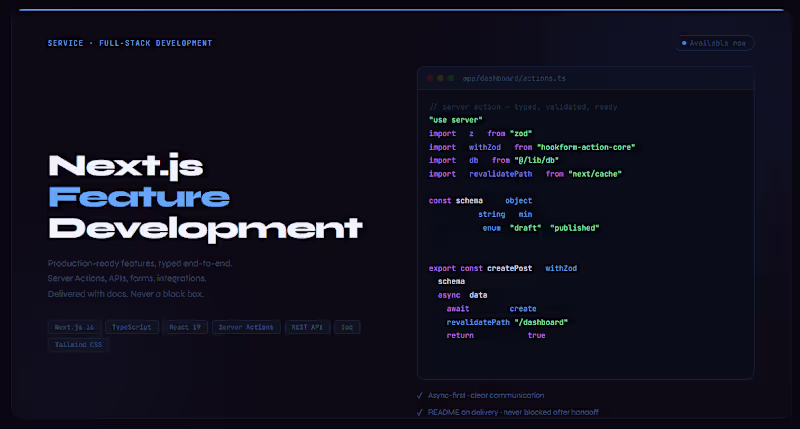 Cover image for Next.js Feature Development