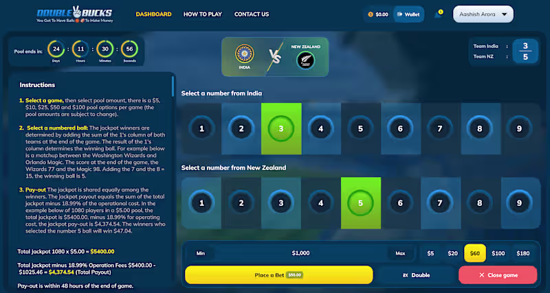 Cover image for Designed a game board for a betting platform. You can rate t...