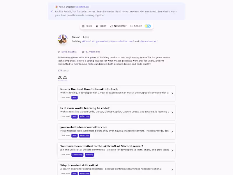 Cover image for Hey. I'm Trevor. Software engineer with 10+ years of buildin...