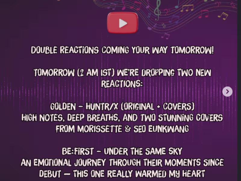 Cover image for Instagram post for reaction of my YT Channel