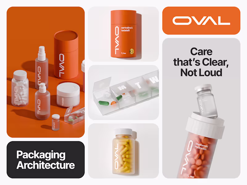 Cover image for Oval’s 3D product and packaging system crafted for clarity, ...