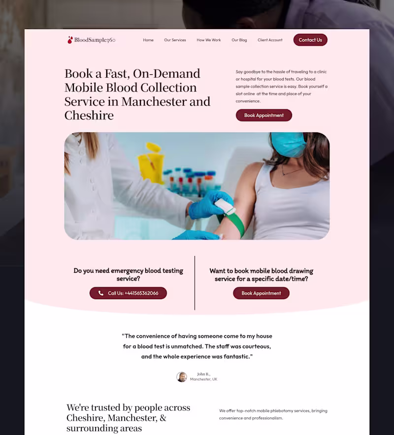Cover image for BloodSample360 Custom WordPress Website Development