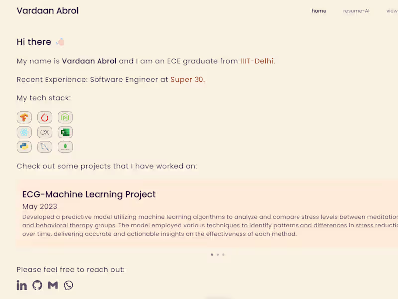 Cover image for Portfolio Website with AI Integration