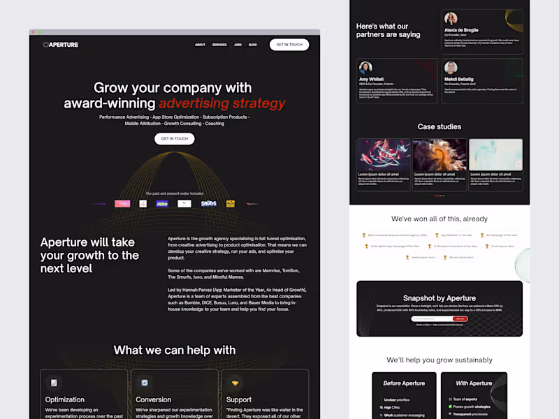 Cover image for Aperture Website Design and Development