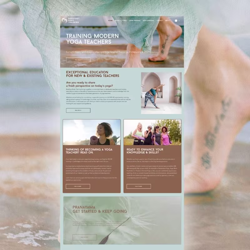 Cover image for Barefoot Body Training Website Redesign