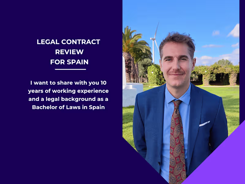 Cover image for Legal advisor in Spain