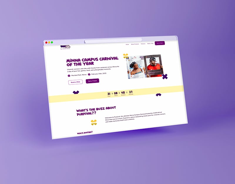 Cover image for Purpival by 1088 Africa - Event Landing Page Case Study