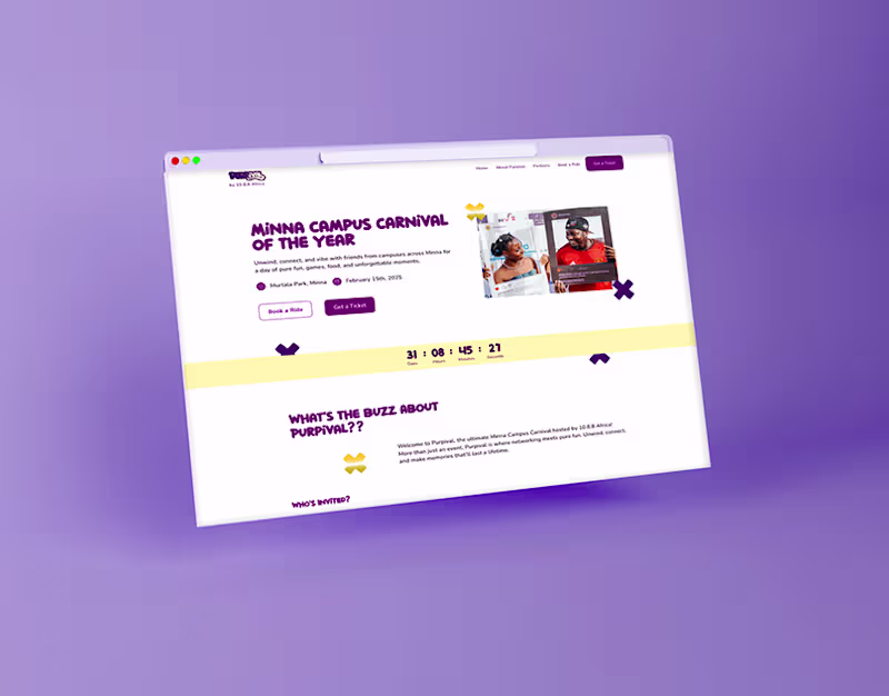 Cover image for Purpival by 1088 Africa - Event Landing Page Case Study