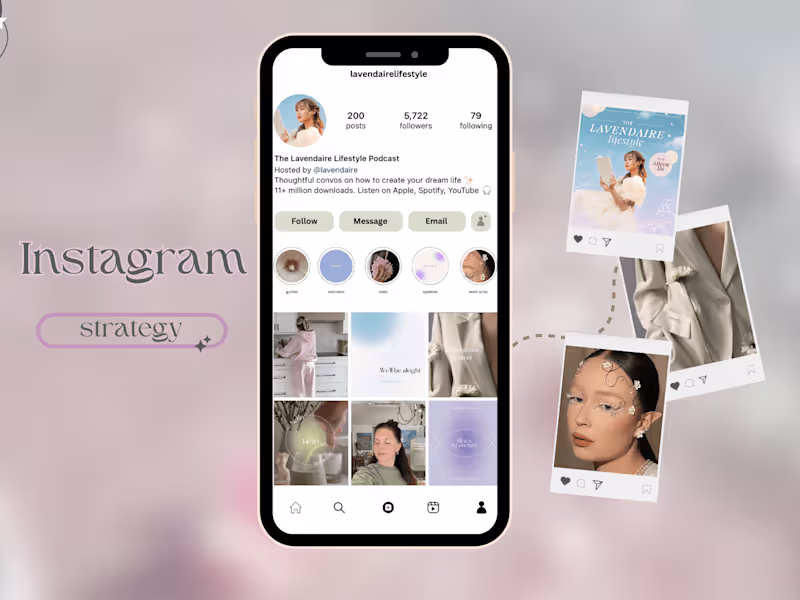 Cover image for Instagram Strategy & Design Mockup 🌸
