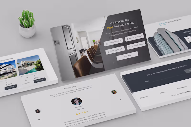 Cover image for Real Estate Landing Page UI UX Design case Study :: Behance