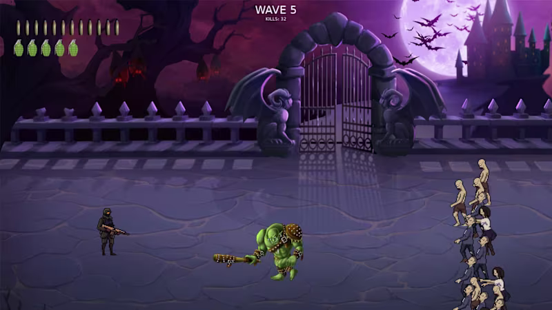 Cover image for A fast-paced 2D zombie survival shooter built entirely from ...