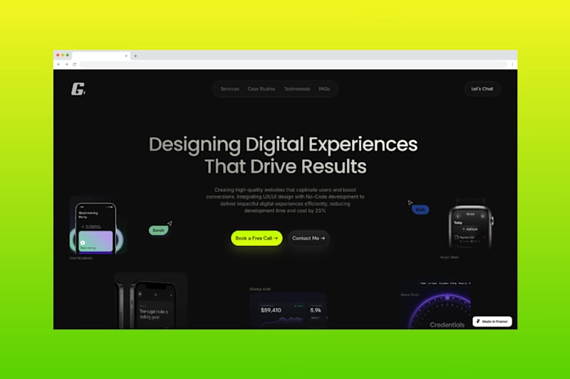 Cover image for Framer Portfolio website for Gbenga Alabi