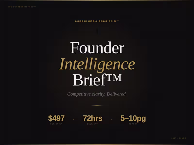 Cover image for Founder Intelligence Brief™ — Product
