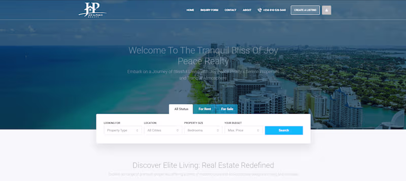 Cover image for Joy and Peace Realty - Discover Elite Living
