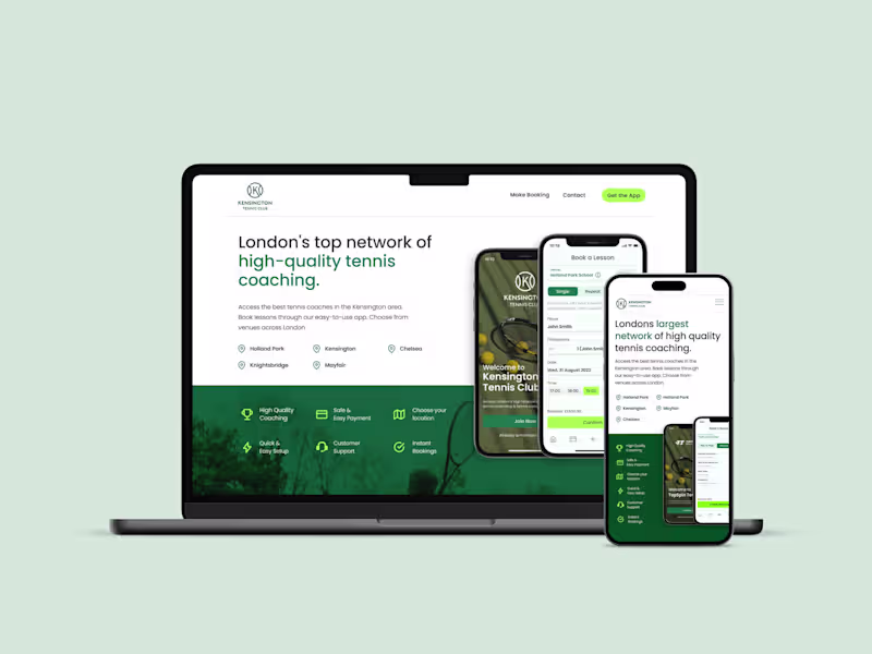 Cover image for App Development for Kensington Tennis Club