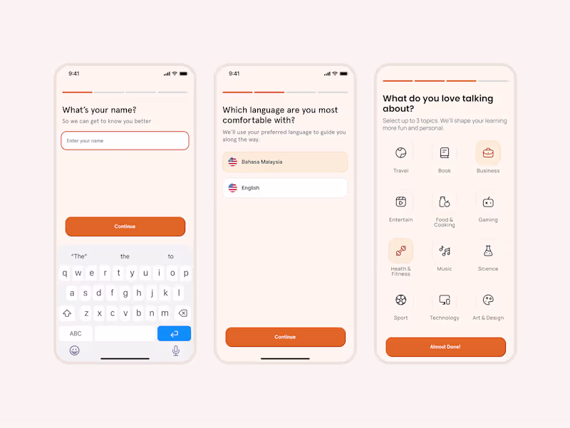 Cover image for AI learning App - Onboarding
