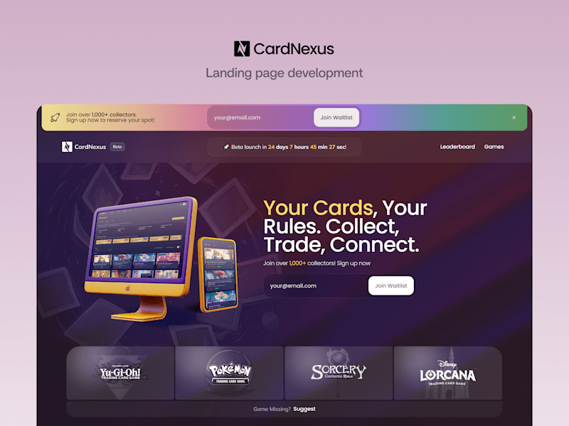 Cover image for CardNexus - Framer Landing Page Development
