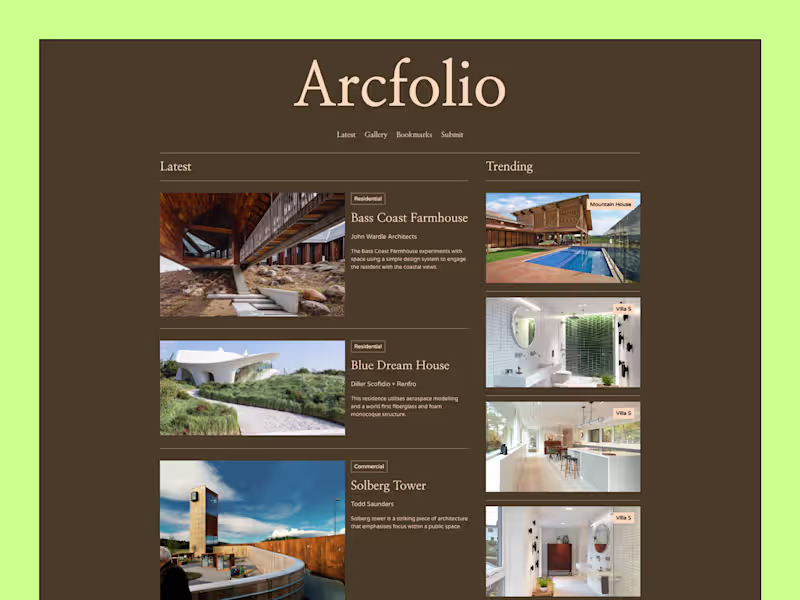Cover image for ArcFolio Website