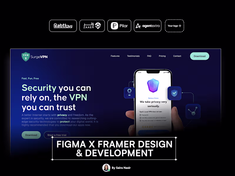 Cover image for  Landing Page Design (Figma + Framer)