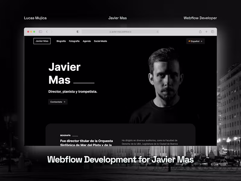Cover image for Webflow Development for Javier Mas