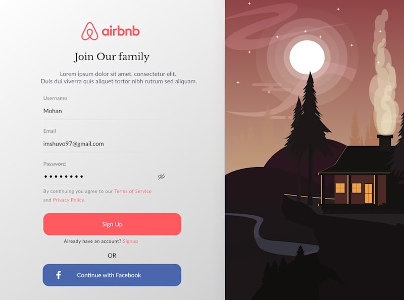 Cover image for Air BnB signup page redesign
