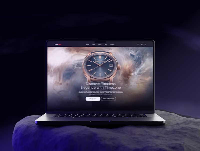 Cover image for TimeZone Luxury Watch eCommerce Design