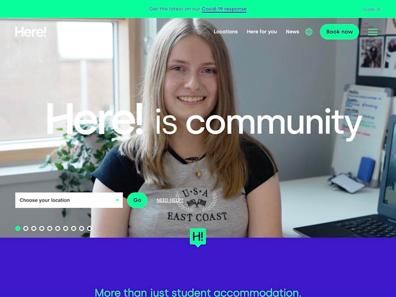 Cover image for Homepage - Here Student Living
