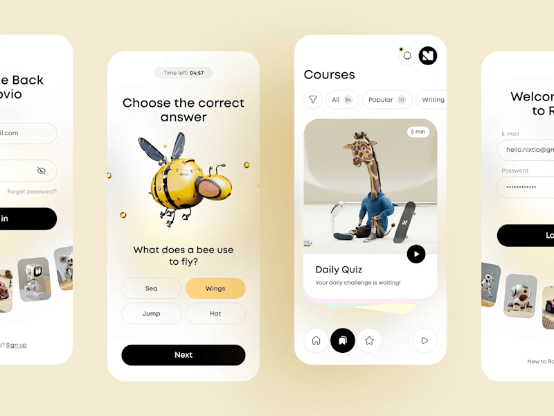 Cover image for AI Daily Quiz – Interactive Learning App Design