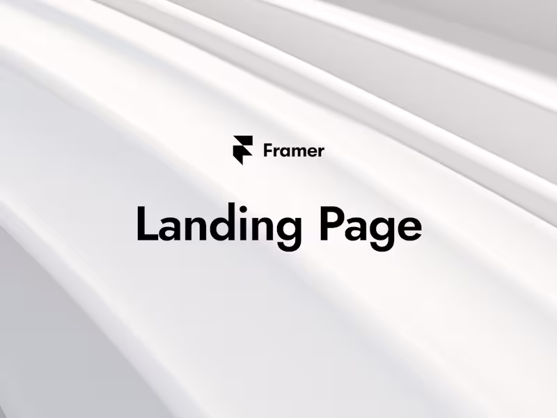 Cover image for Landing page built in Framer