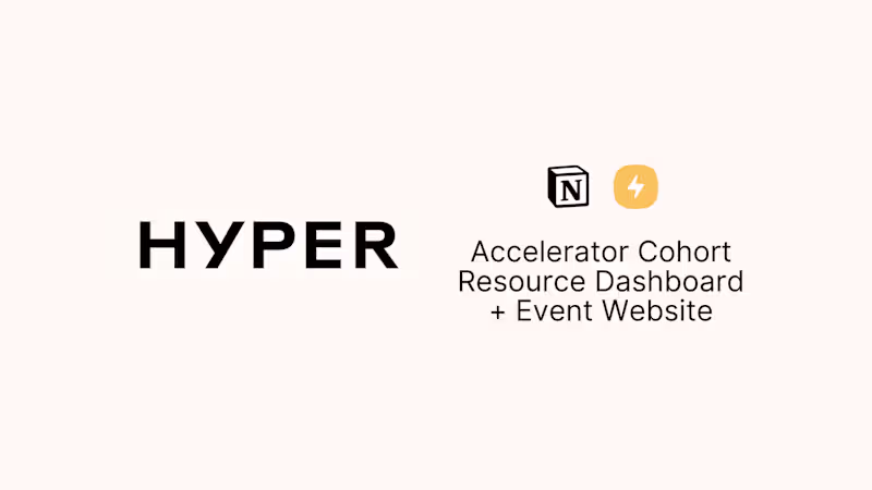 Cover image for HYPER | Cohort Dashboard + Event Website