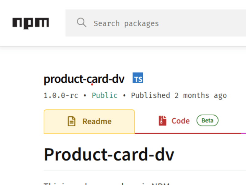 Cover image for Customizable Product Card – NPM Package