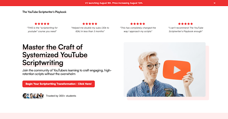Cover image for YouTube Scriptwriters Playbook