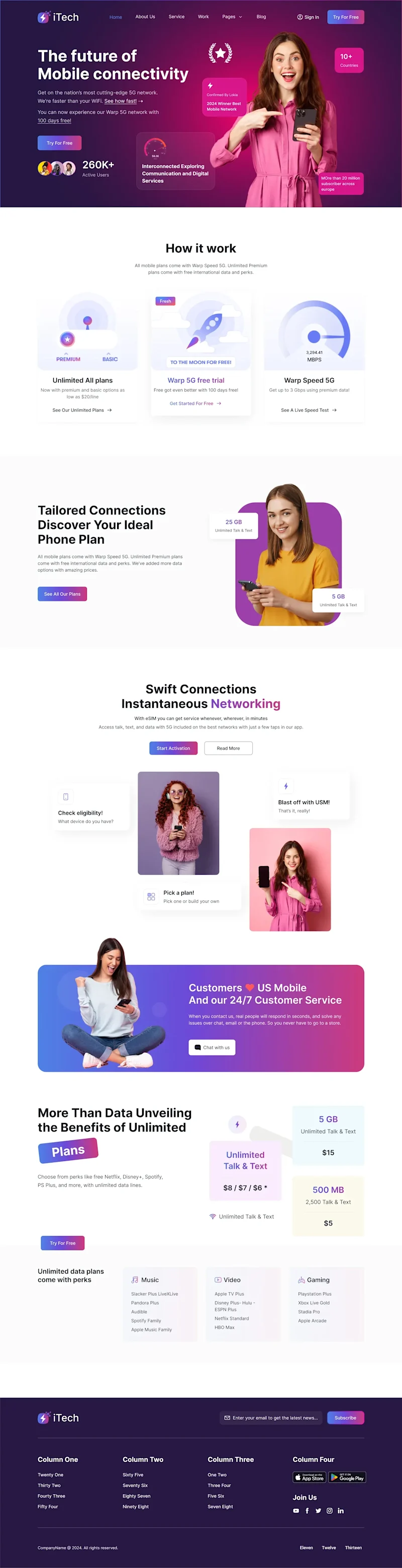 Cover image for A 5G Mobile Networking Website Design in Figma