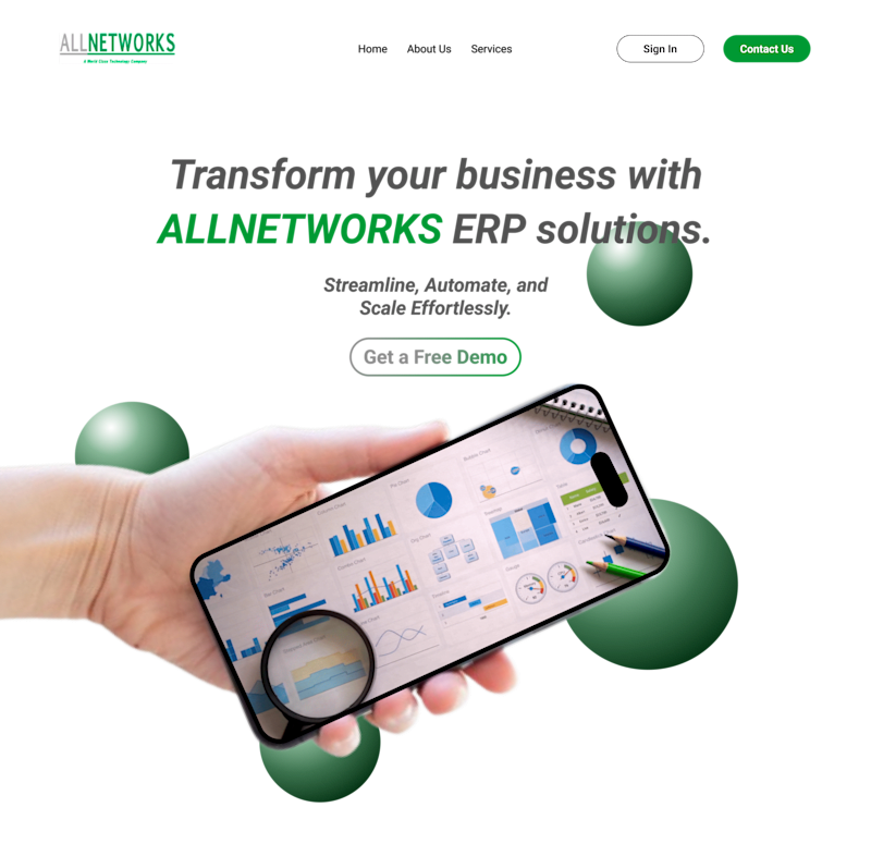 Cover image for ERP Solutions Company Website – AllNetworks