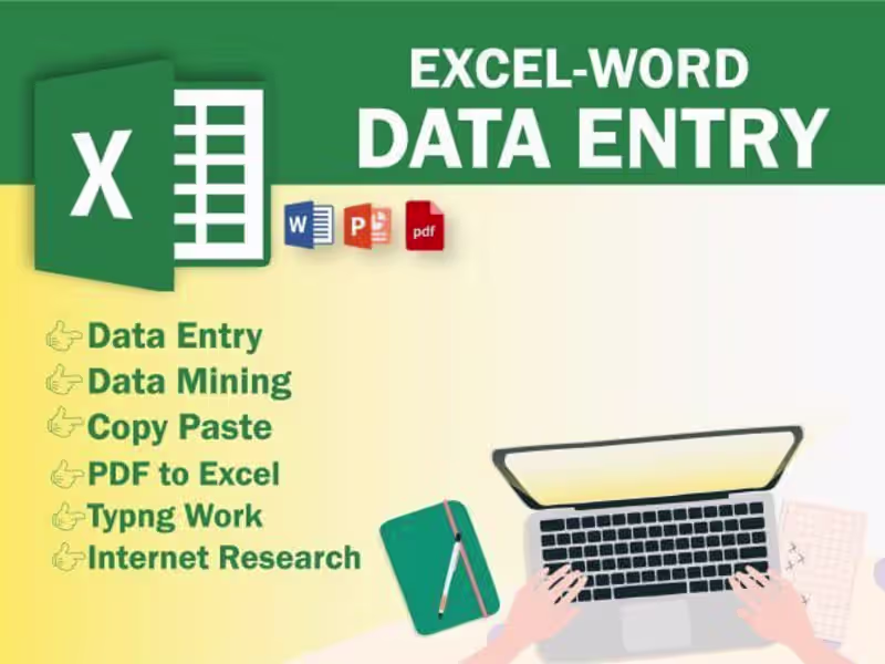 Cover image for data entry, copy paste, pdf to excel data entry, data scraping,