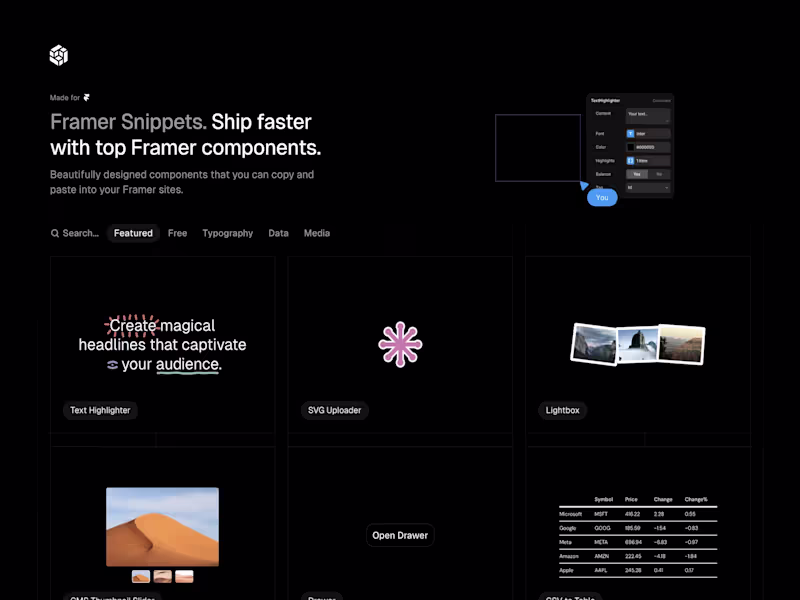 Cover image for Framer Snippets