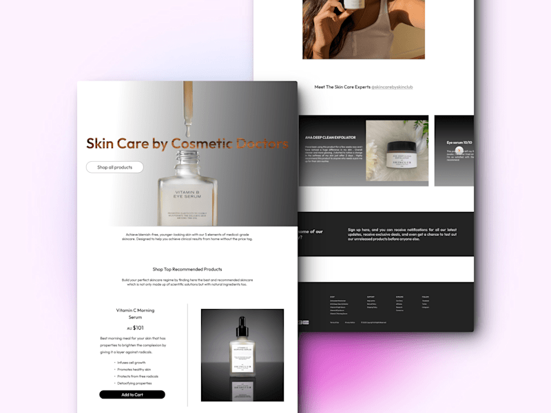 Cover image for Skin care product Website