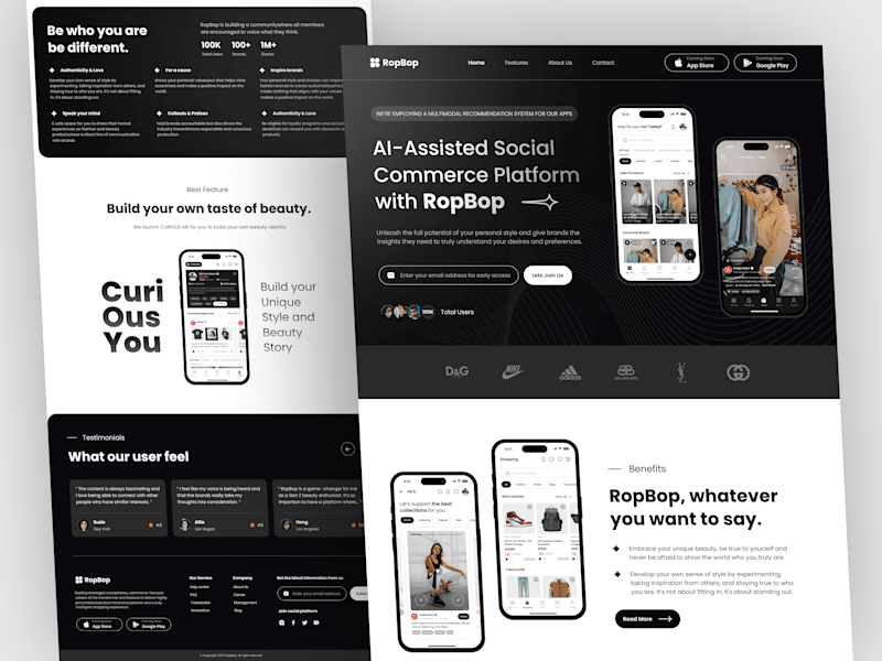 Cover image for ⚫️ RopBop - One Page Website