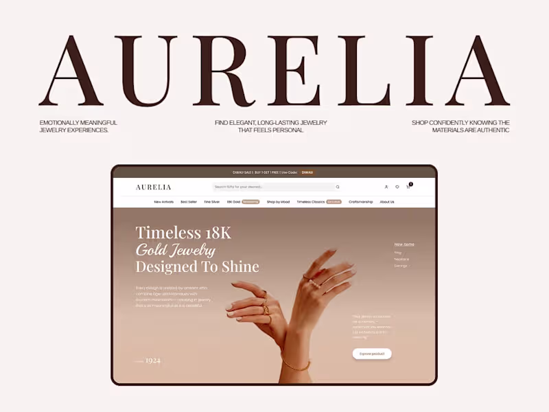 Cover image for Aurelia | 18k Gold Plated Jewelry Website
