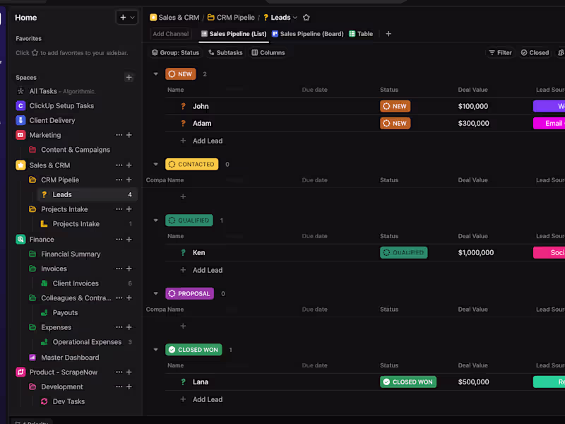 Cover image for ClickUp CRM Implementation