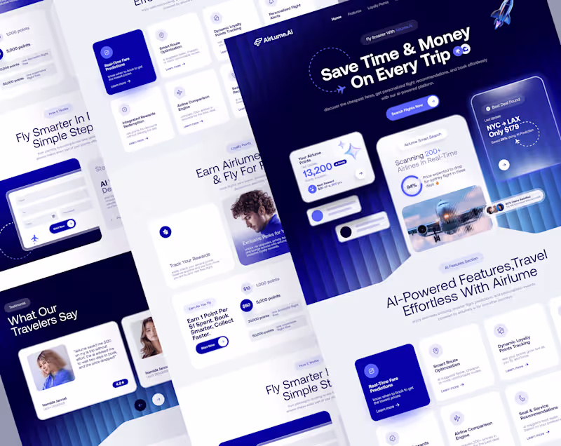 Cover image for AirLume.Ai - AI-Powered Flight booking Web Design, UI