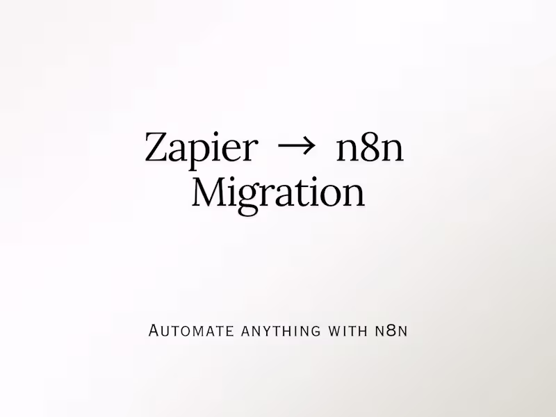 Cover image for Zapier to n8n Migration