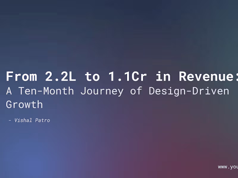 Cover image for From 2.2L to 1.1Cr in Revenue: A Ten-Month Journey of Design-Dri