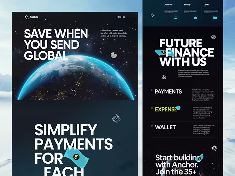 Cover image for Anchor - Banking and Finance Landing Page || This UI/UX conc...