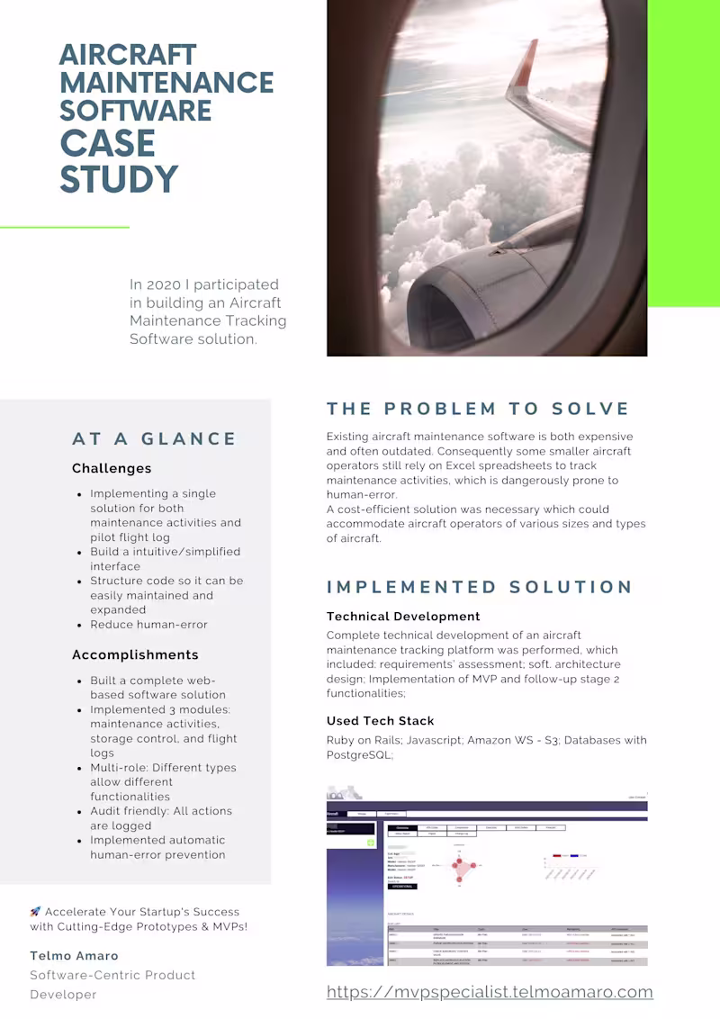 Cover image for AIRCRAFT MAINTENANCE PLATFORM