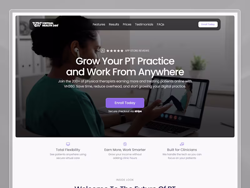Cover image for Framer Website | Virtual PT Sign-Up Page Design