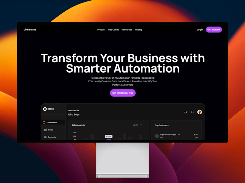 Cover image for Linearbase- AI automation landing page